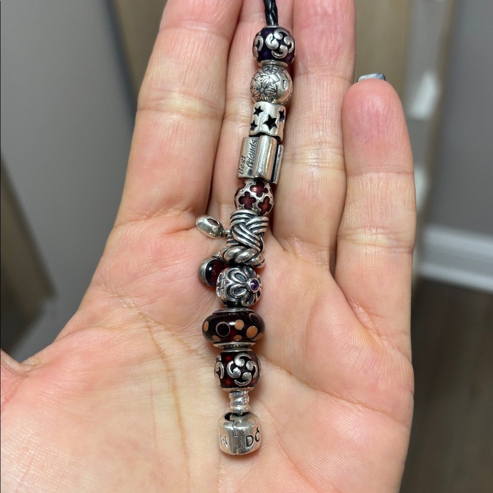 Silver and Black Charm Bracelet - Picture 8 of 9